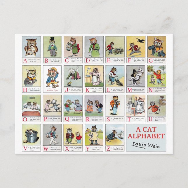 Postal Alphabet Cat, Louis Wain (Anverso)