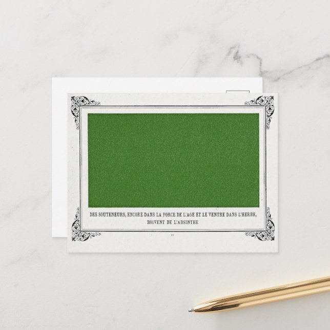 Postal Alphonse Allais, April Fools, Green, Abstrasse Art (Anverso/Reverso In Situ)