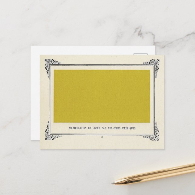 Postal Alphonse Allais, April Fools, Yellow, Resumen Art (Anverso/Reverso In Situ)