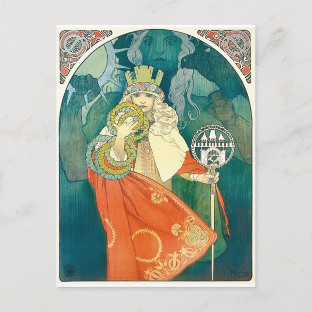 Postal Alphonse Maria Mucha ~ Art Nouveau