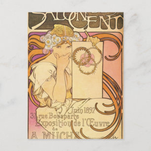 Postal Alphonse Mucha Art Deco