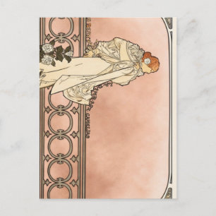 Postal Alphonse Mucha Art Deco