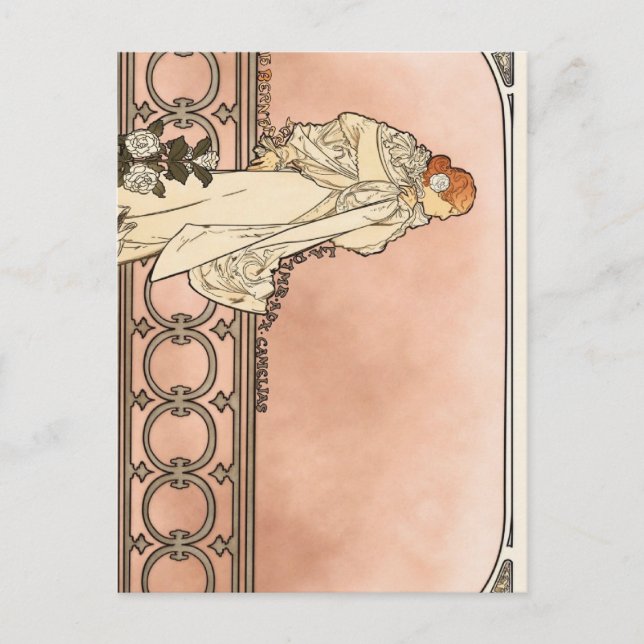 Postal Alphonse Mucha Art Deco (Anverso)