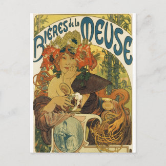 Postal Alphonse Mucha - Bieres de la Muse