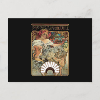 Postal Alphonse Mucha Biscuits Lefevre Utile