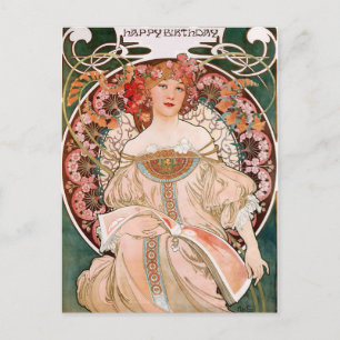 Postal Alphonse Mucha: Daydream (Rêverie)