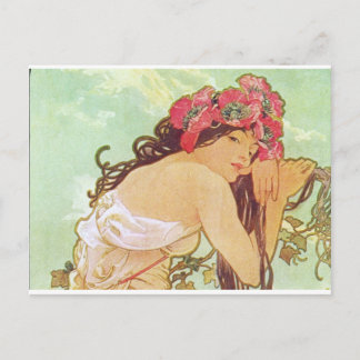 Postal Alphonse Mucha. Ete/Verano, 1896