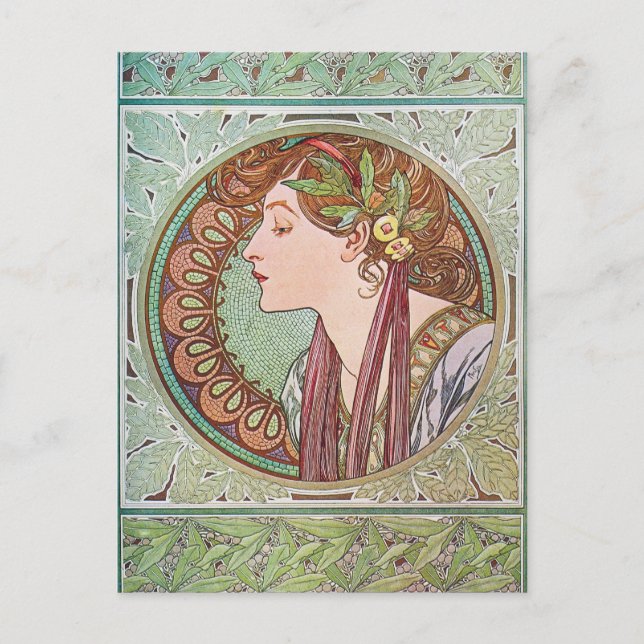 Postal Alphonse Mucha Goddess Art (Anverso)