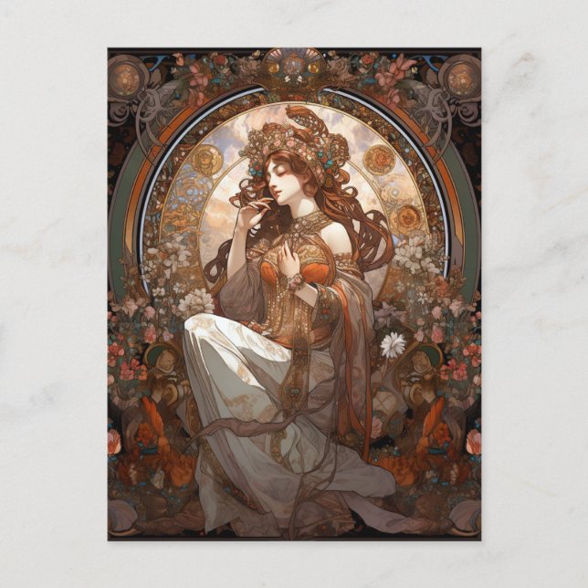 Postal Alphonse Mucha inspiró el Art Nouveau (Anverso)