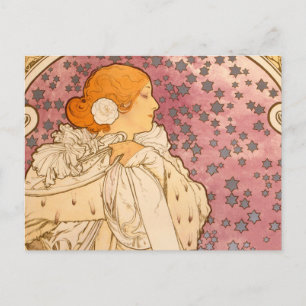 Postal Alphonse Mucha La Dame Aux Camelias: Art Nouveau