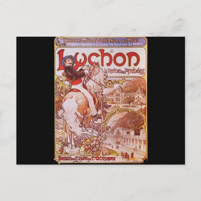 Postal Alphonse Mucha Luchon (Anverso)