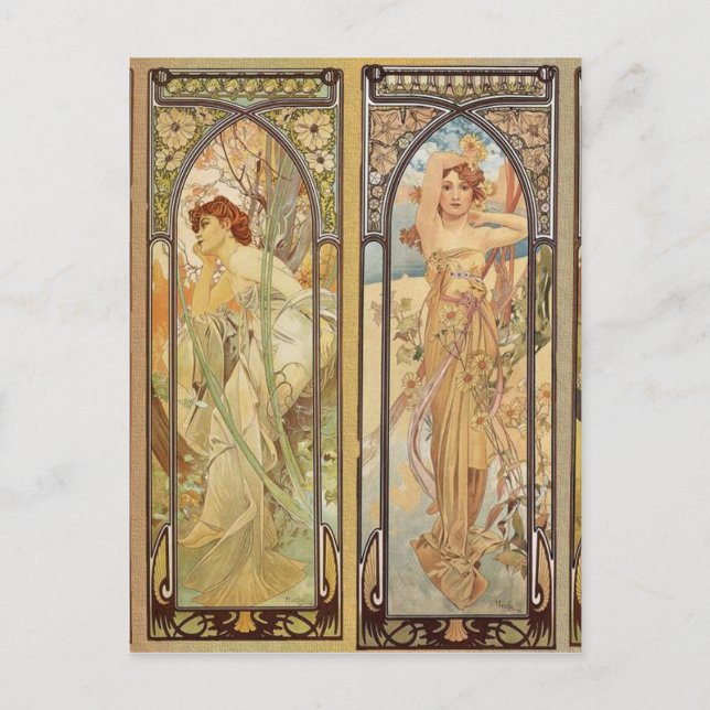 Postal Alphonse Mucha - Maestro Art Nouveau (Anverso)