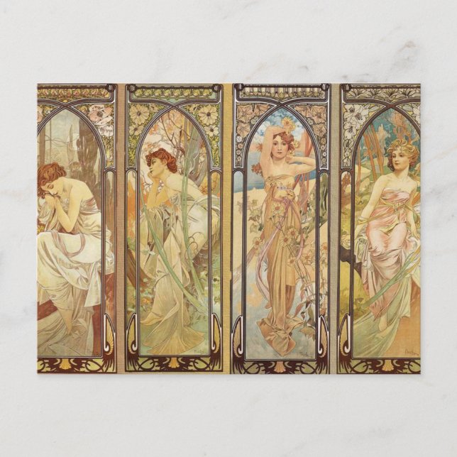 Postal Alphonse Mucha - Maestro Art Nouveau (Anverso)