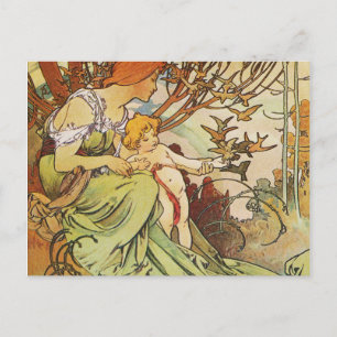 Postal Alphonse Mucha. Masson de chocolate/México 1897