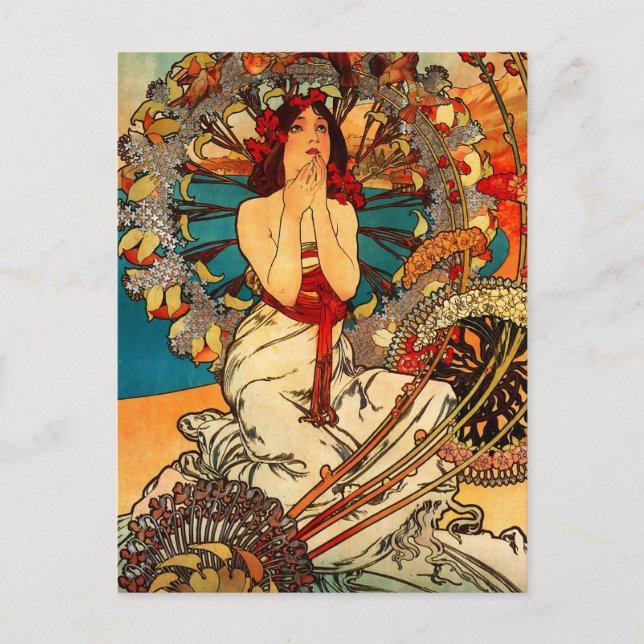 Postal Alphonse Mucha Monte Carlo (Anverso)