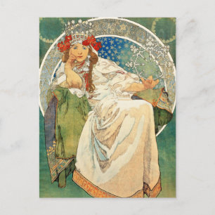 Postal Alphonse Mucha Princesa Hyacinth Postcard