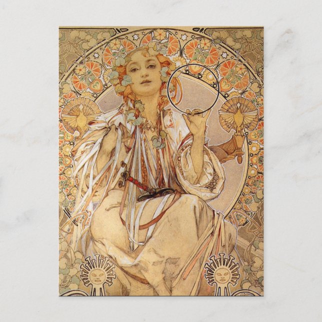 Postal Alphonse Mucha - Slavia (Anverso)