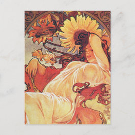 Postal Alphonse Mucha Sunflower