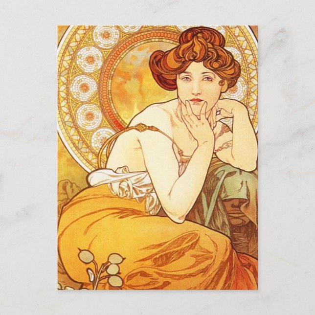 Postal Alphonse Mucha Topaz Postcard (Anverso)