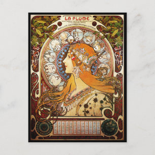 Postal Alphonse Mucha Zodiac