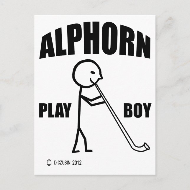 Postal Alphorn Play Boy (Anverso)