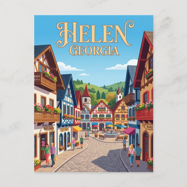 Postal Alpine Helen Georgia (Anverso)