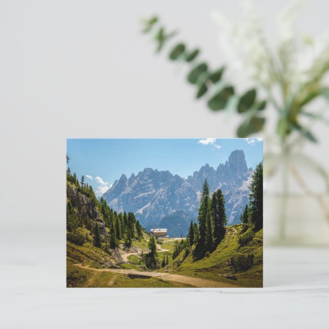 Postal Alpine Mountains, scenic landscape, (Anverso de pie)