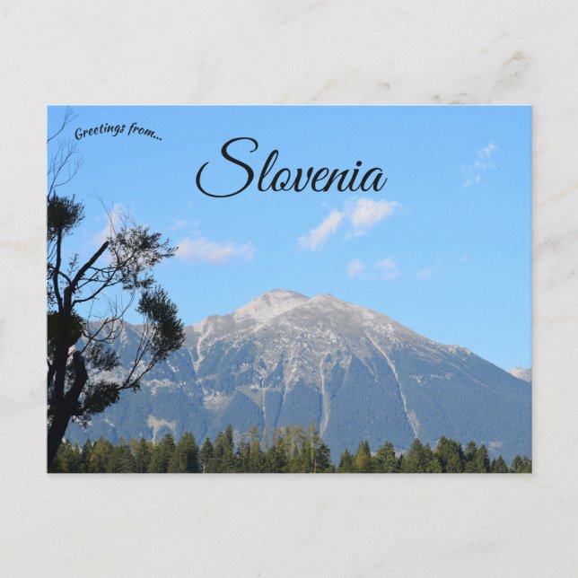 Postal Alpine View of Bled Lake Region in Slovenia (Anverso)