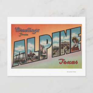 Postal Alpino, TexasEscenas de letras grandesAlpino, TX
