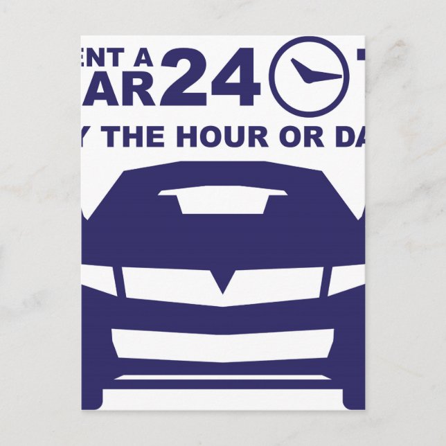 Postal Alquiler de coches por hora o día 24-7 (Anverso)