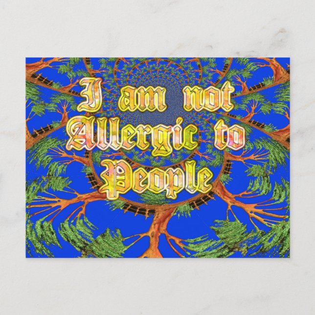 Postal Alquimia de Acacia: No soy alérgico al arte popula (Anverso)