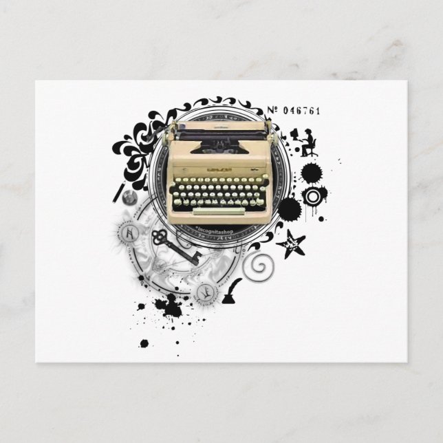 Postal Alquimia de la máquina de escribir (Anverso)