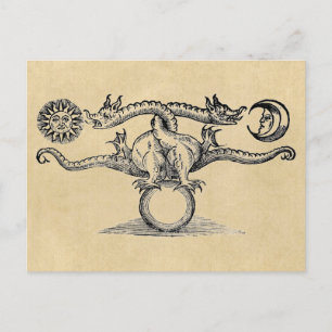 Postal Alquimia de pájaros de Hermes