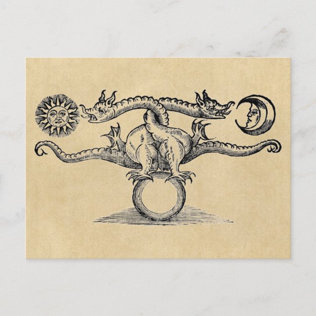 Postal Alquimia de pájaros de Hermes (Anverso)