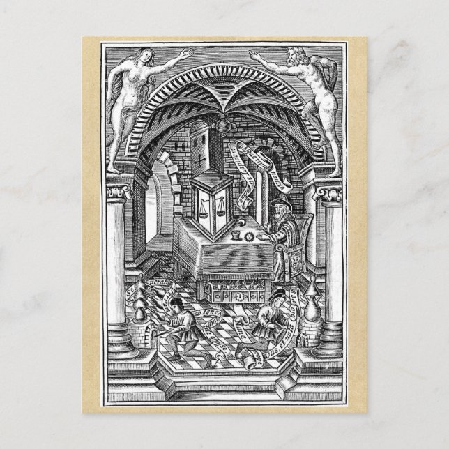 Postal Alquimia medieval y la piedra filosofal (Anverso)