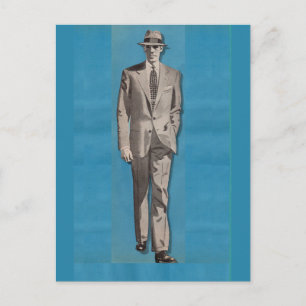 Postal alrededor de 1950 hombre afilado