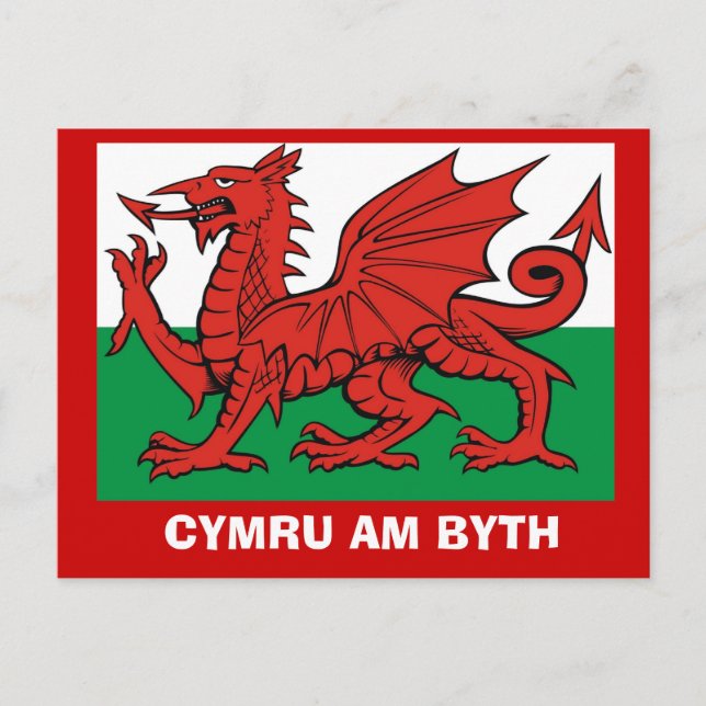 Postal Alrededor de Gran Bretaña, Bandera de Gales, Cymru (Anverso)