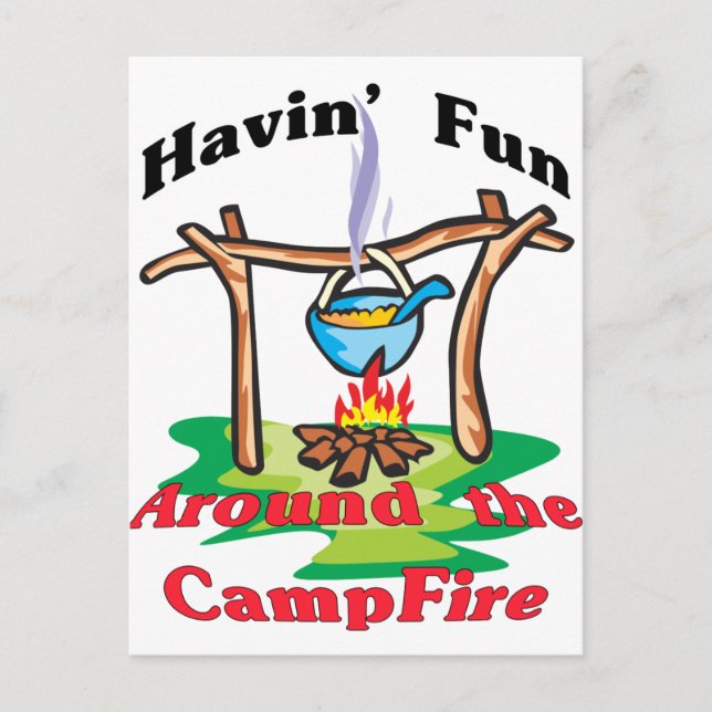 Postal Alrededor de la hoguera (Anverso)