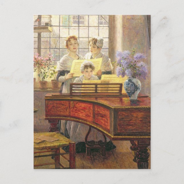 Postal Alrededor del piano (Anverso)