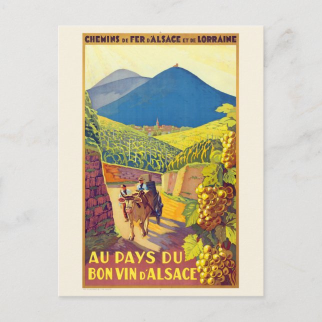 Postal Alsace France Vintage Poster 1920s (Anverso)