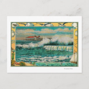 Postal Alta marea en Long Beach, California