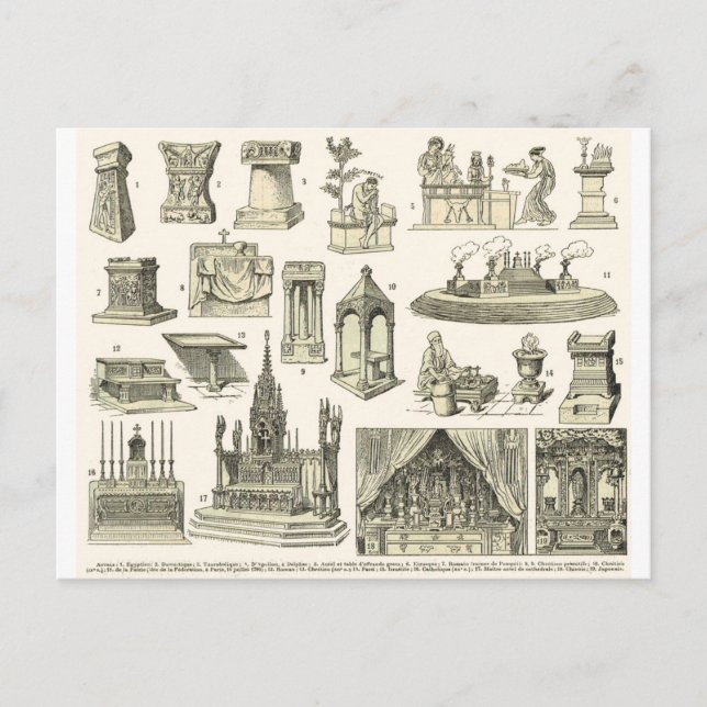 Postal Altares de vintage (Anverso)
