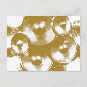 Postal altavoces de música naranja