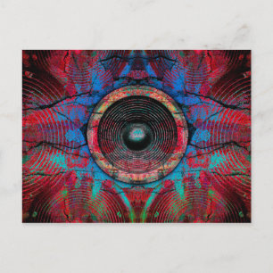 Postal Altavoces de música roja