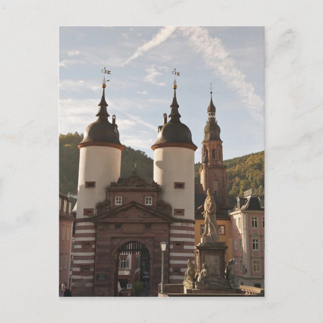Postal Alte Brucke en el casco antiguo, Heidelberg, Alema (Anverso)