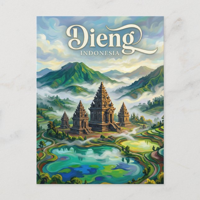 Postal Altiplano de Dieng Indonesia (Anverso)
