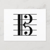 Alto Clef sobre el personal C-Clef Viola Music Bla