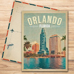 Postal Altos edificios del Orlando Florida Vintage Palm 1<br><div class="desc">Edificios antiguos de Orlando y mar con palmeras. Orlando en Florida. Este diseño retro ofrece un gran Navidad o un regalo de cumpleaños para los amantes de la playa de Orlando. El diseño retro de las vibraciones de verano es un regalo perfecto para los amantes de los viajes y destinos....</div>