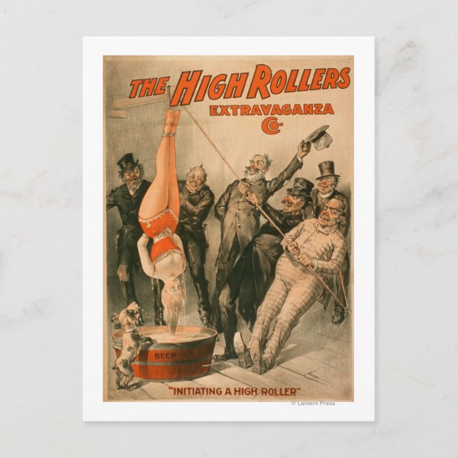 Postal Altos RollersMujer de Dunking en Poster de cerveza (Anverso)