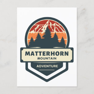 Postal Altura y senderismo de la montaña de Matterhorn